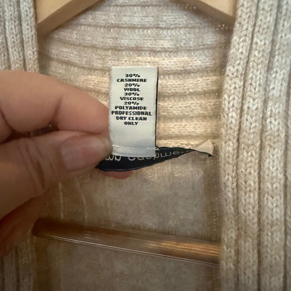 Autumn Cashmere Rib Drape Cardigan Taupe Women's S Cashmere Wool‎ Blend - Picture 5 of 7